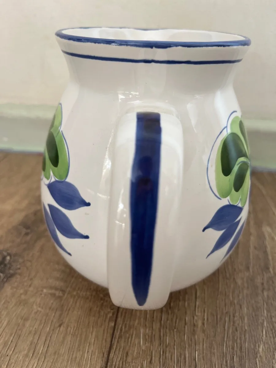 Hand painted ceramic pitcher Portugal pears&grapes - Image 4
