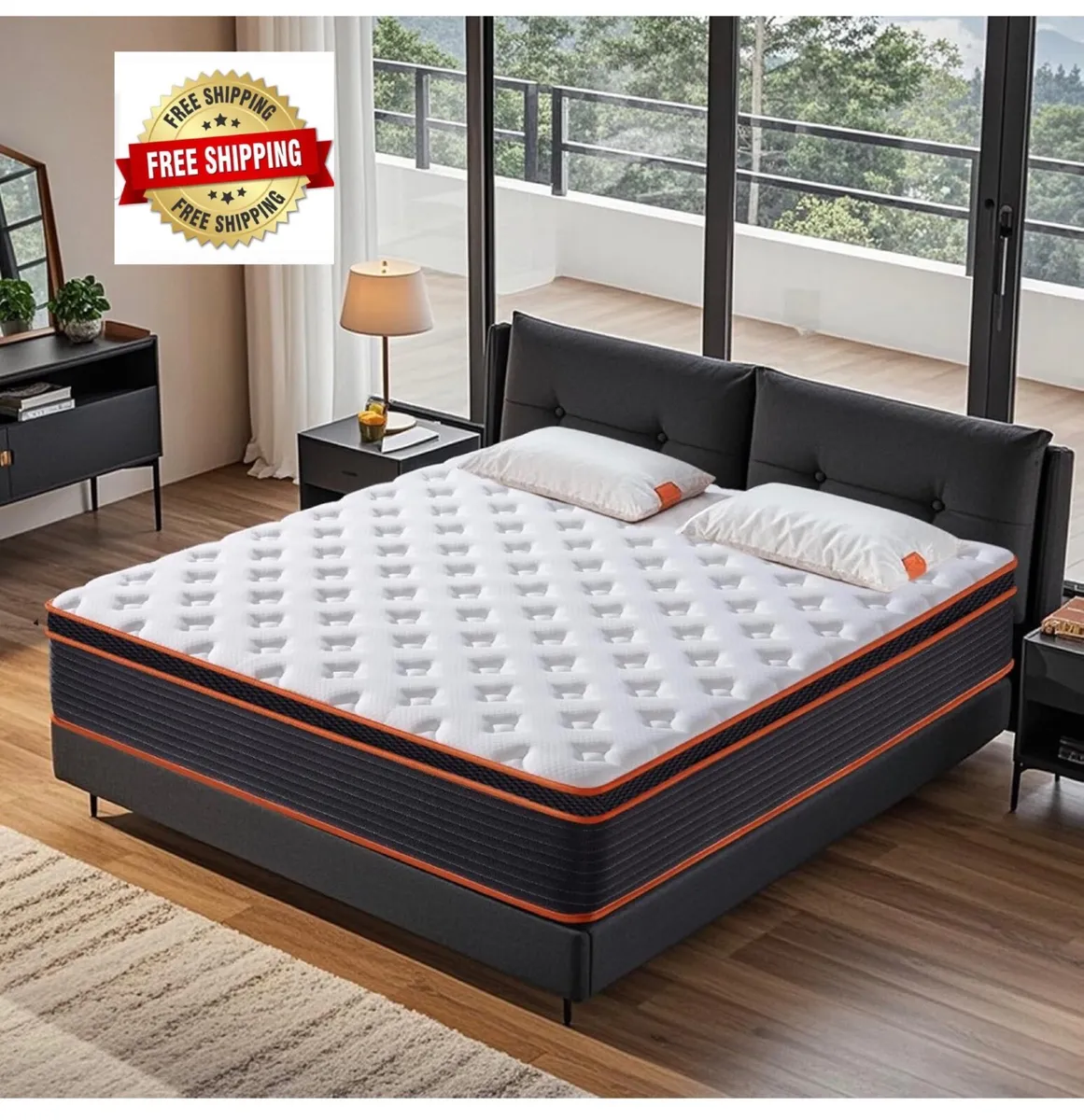 5FT King Size Mattress 9.1 Inch, Hybrid Gel Memory - Image 1