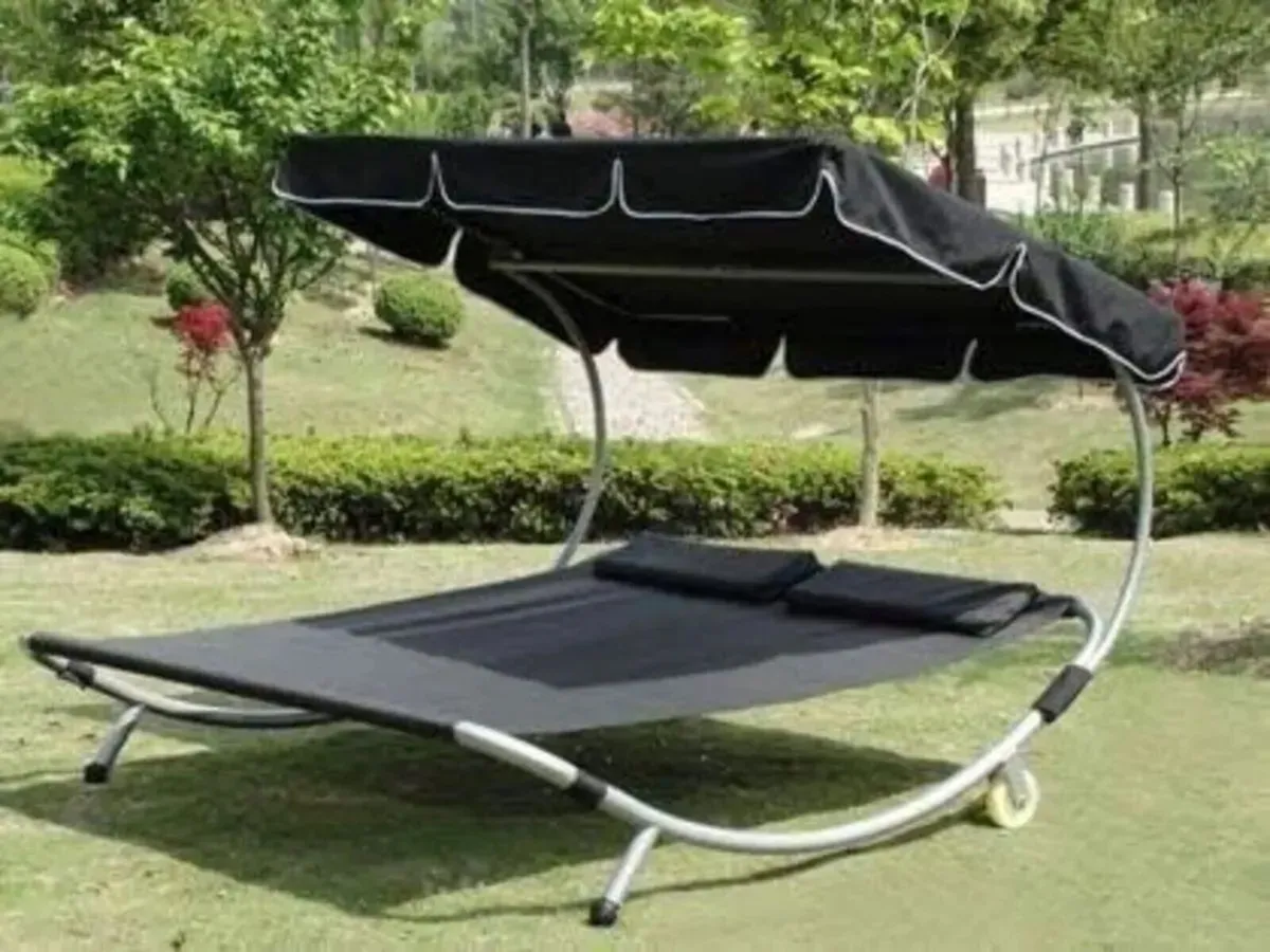 Double Sun Lounger Canopy Outdoor Daybed - Image 4