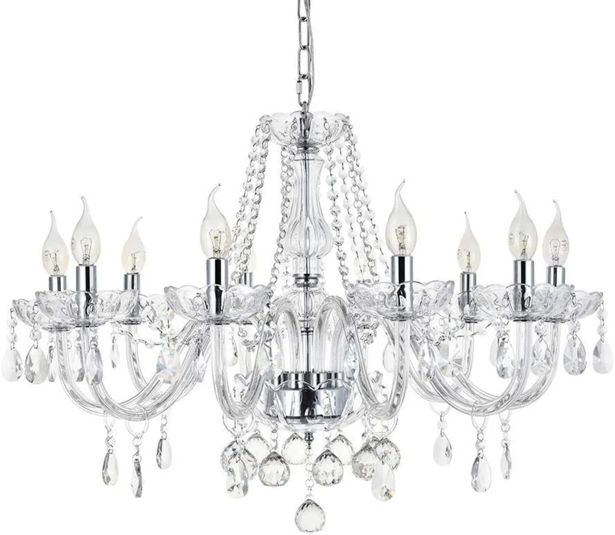 Modern Crystal Chandelier with 10-Lights Clear - Image 1
