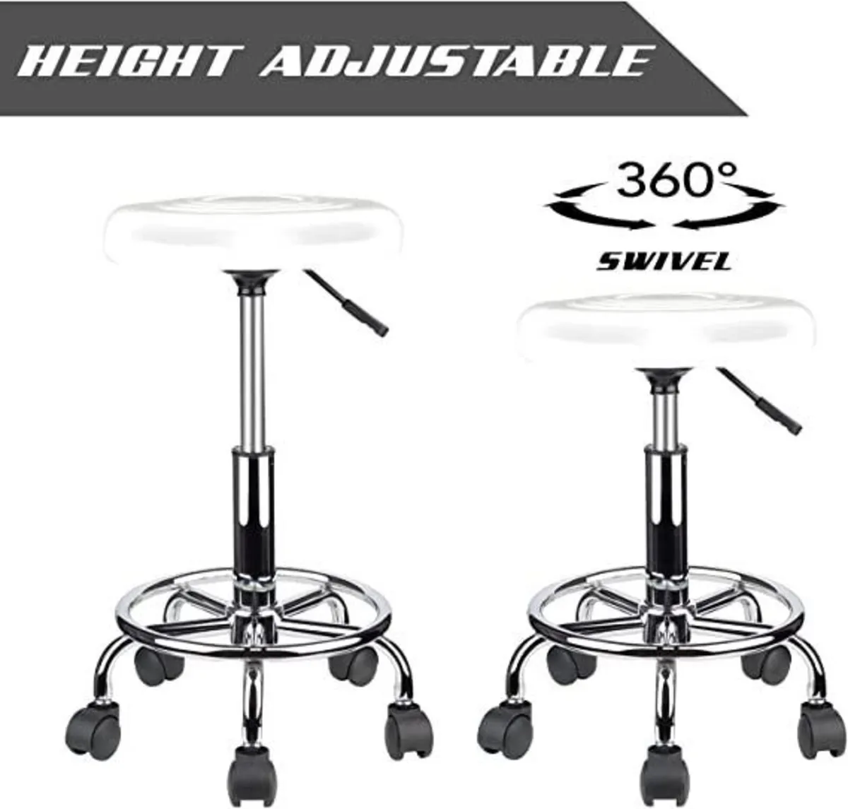 Ergonomic Stool Rolling Swivel Adjustable Height - Image 2