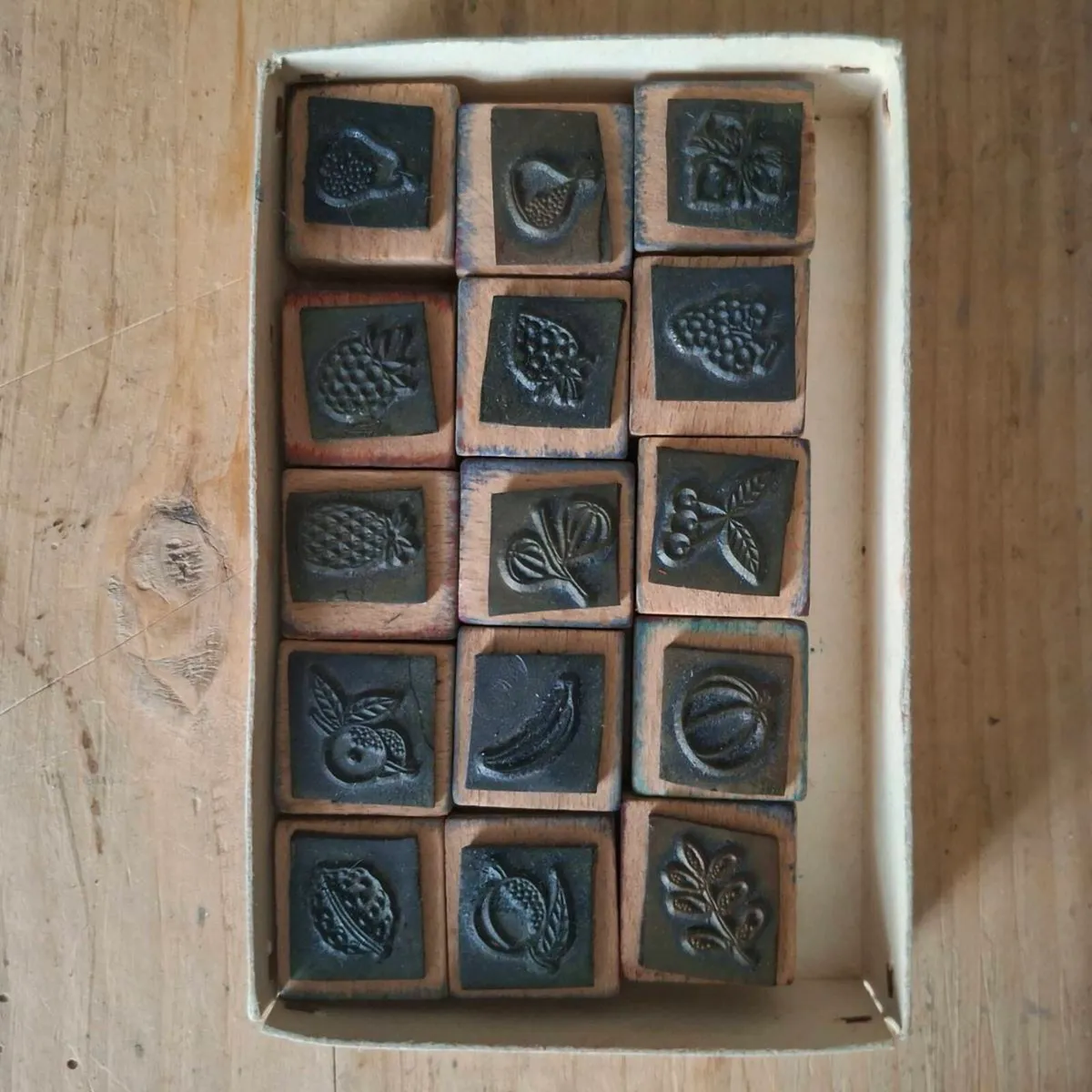 1950s 'Les Fruits' Printer Blocks - Image 1