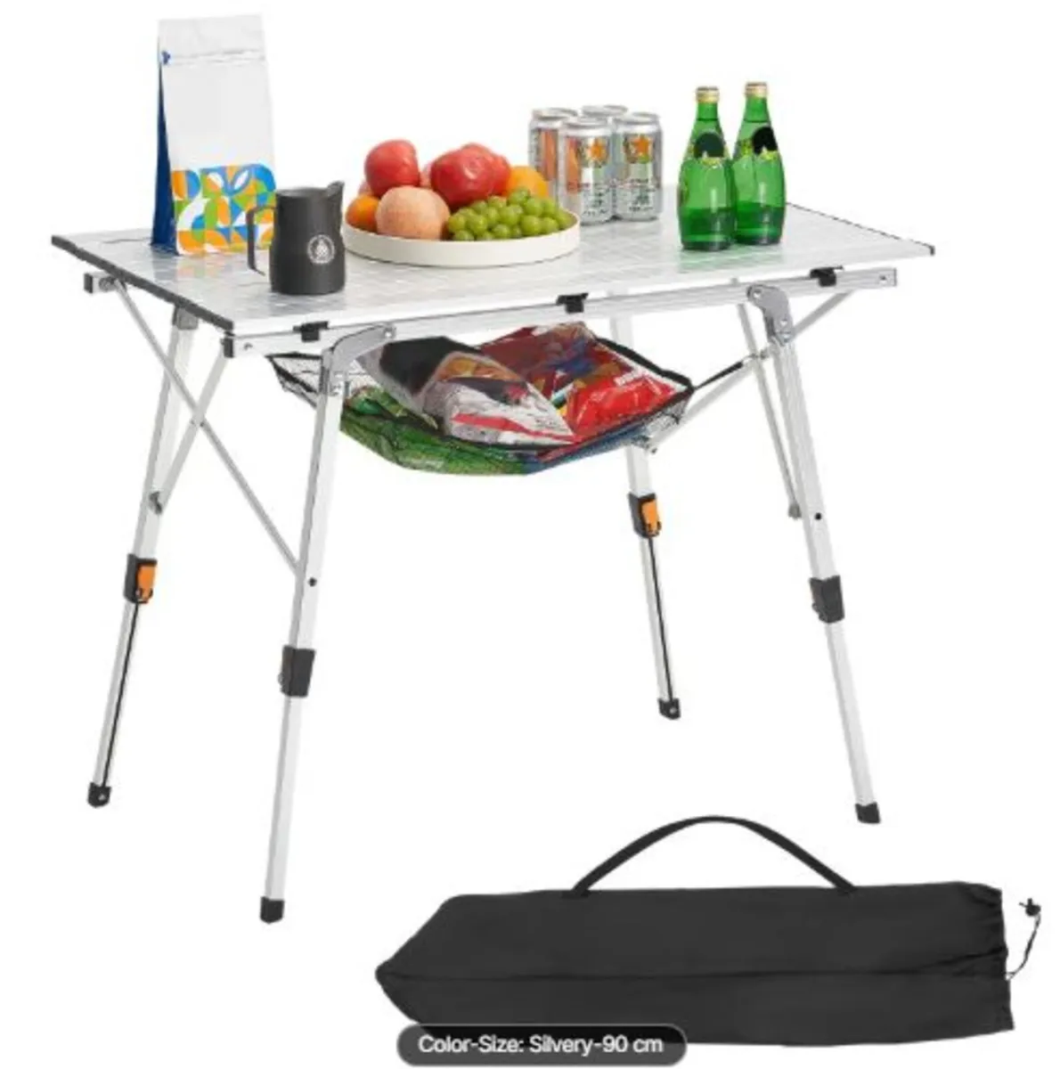 Folding Camping Table, Portable Roll Up Side Table - Image 1