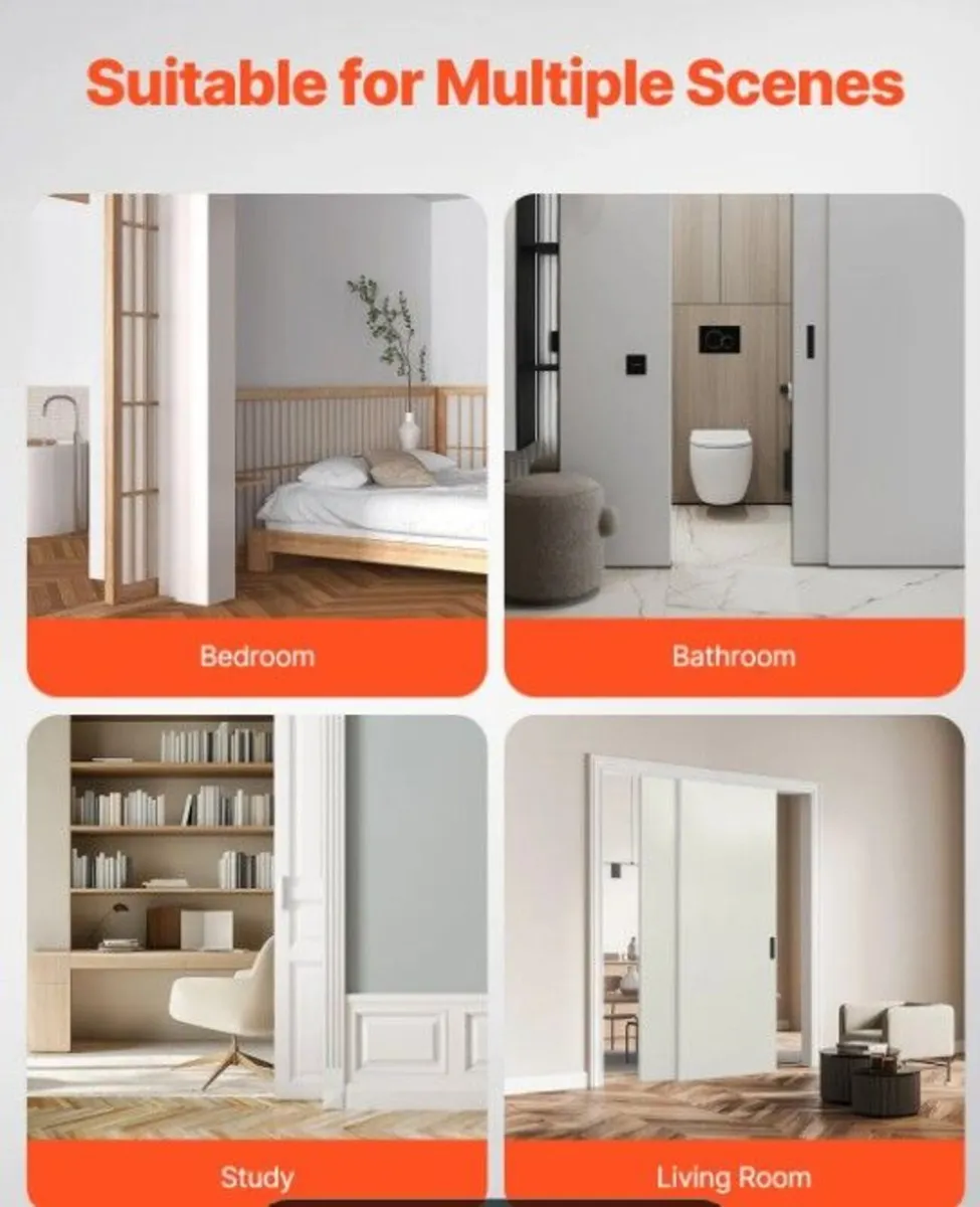 6ft Double Sliding Door Hardware Kit Aluminium Tra - Image 4