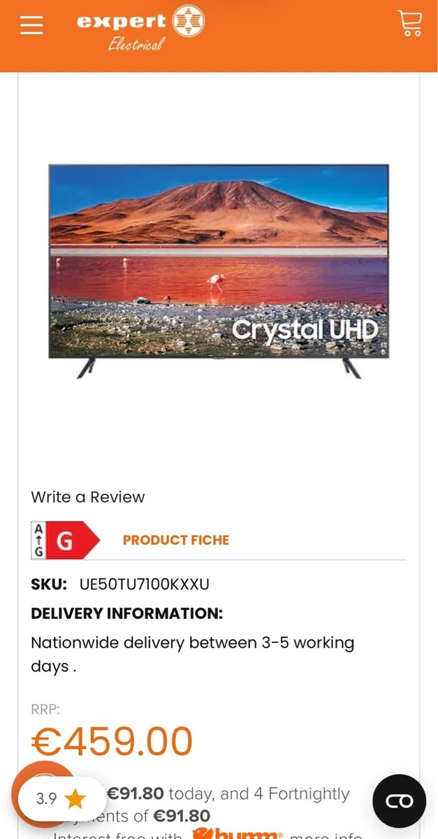 50” Samsung Crystal 4k Ultra HD Smart Tv - Image 4