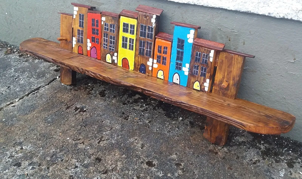 Rustic Quirkytown Floating Shelf / Display - Image 3