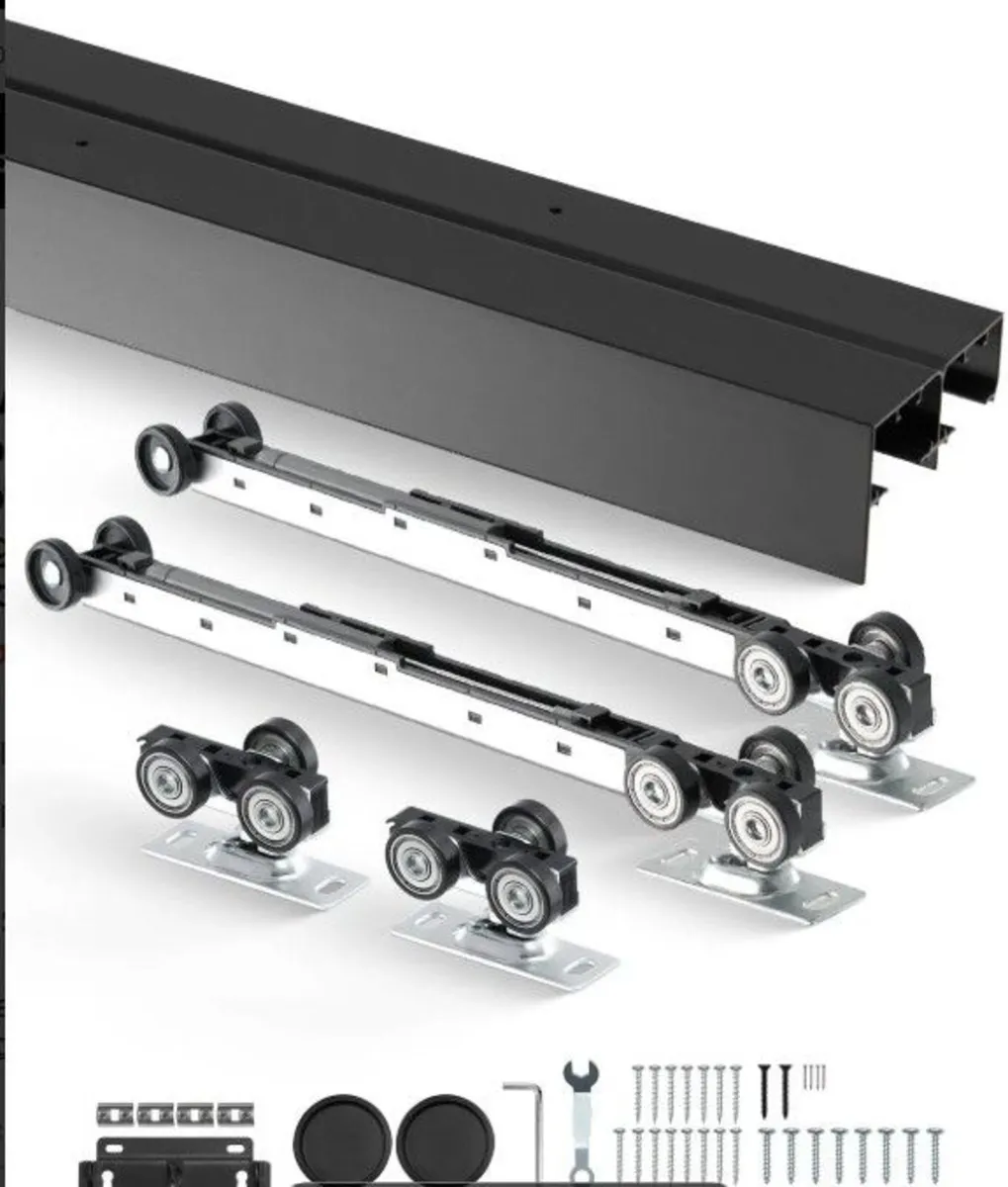 8ft Double Sliding Door Hardware Kit Aluminium Tra - Image 2