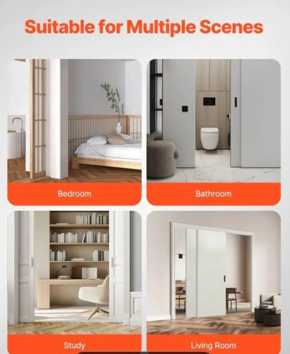 8ft Double Sliding Door Hardware Kit Aluminium Tra - Image 4