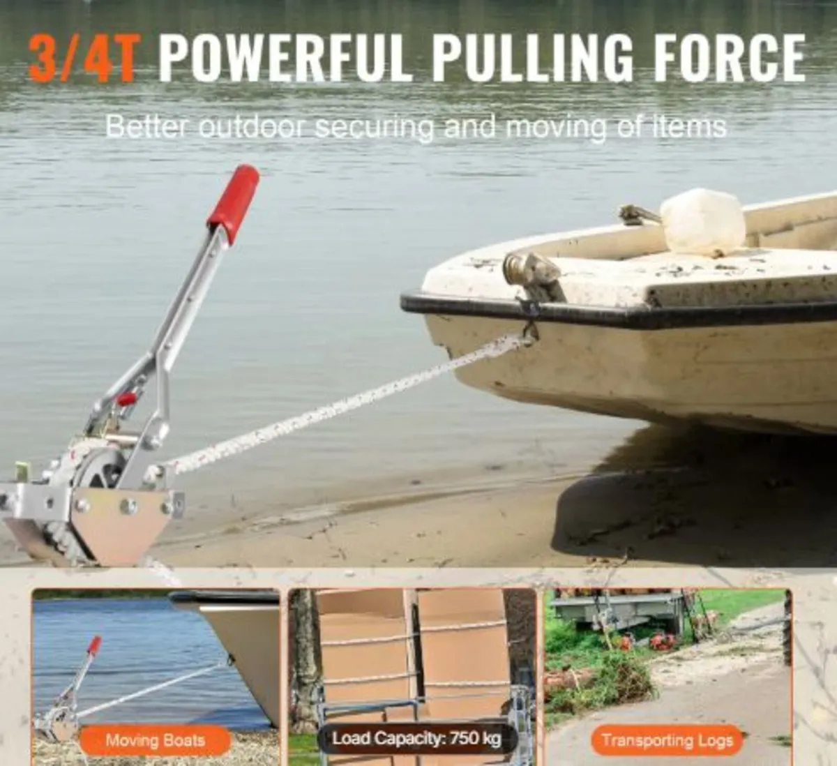Rope Puller, 3/4 Ton (750 kg) Pulling Capacity, - Image 2