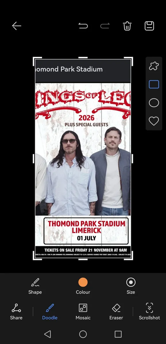 KOL standing ticket