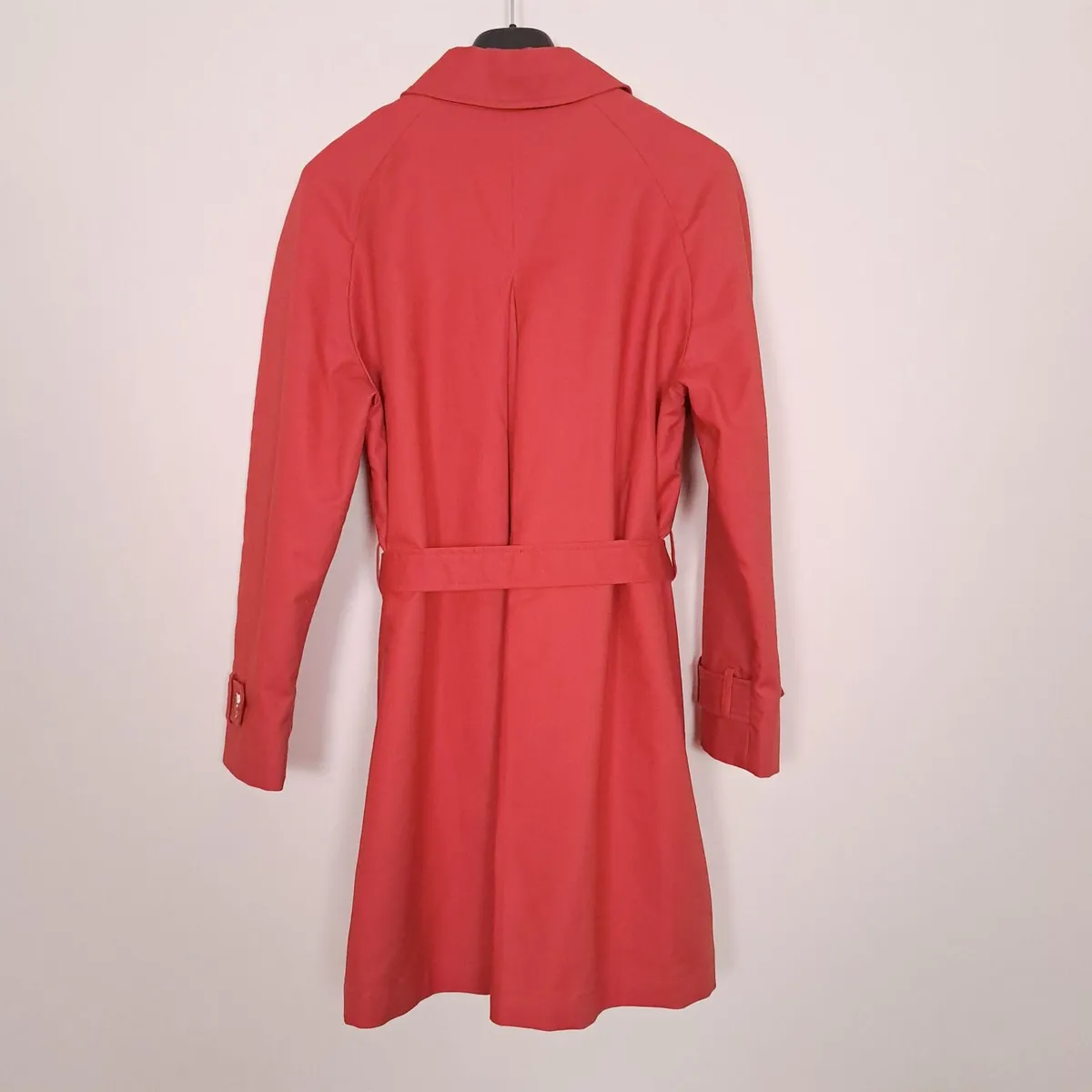 Eastex Coral Red Orange Belted Trench Coat 14UK - Image 4