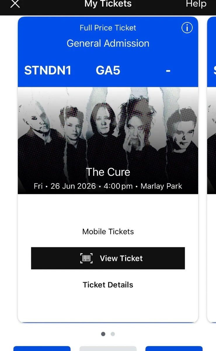 The Cure Marlay Park 2 Tickets €75 each