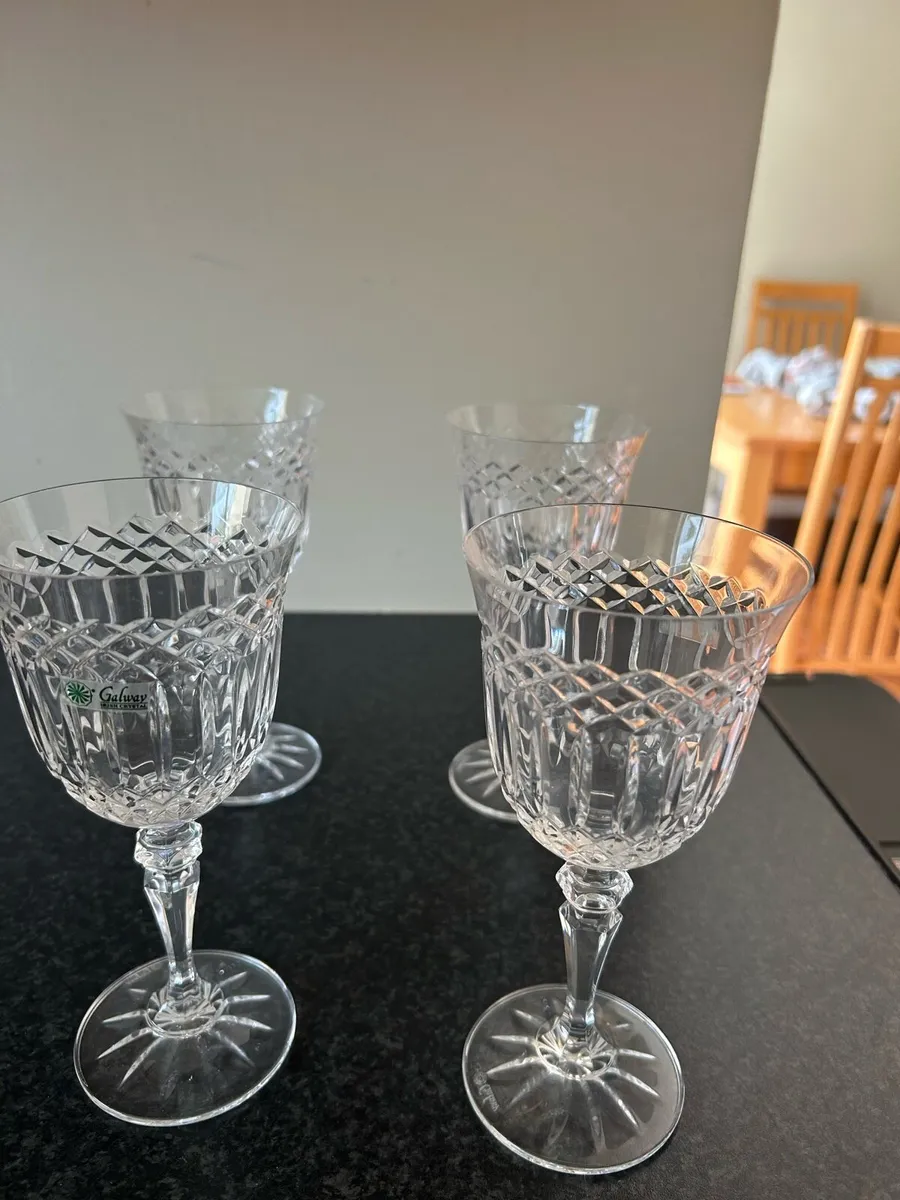 4 Galway Crystal Glasses - Image 3