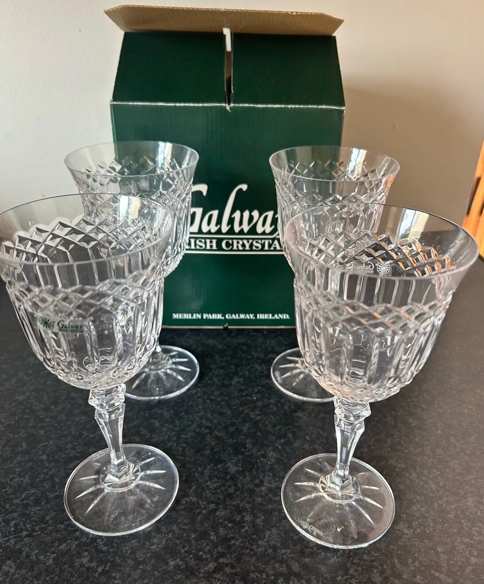 4 Galway Crystal Glasses - Image 1