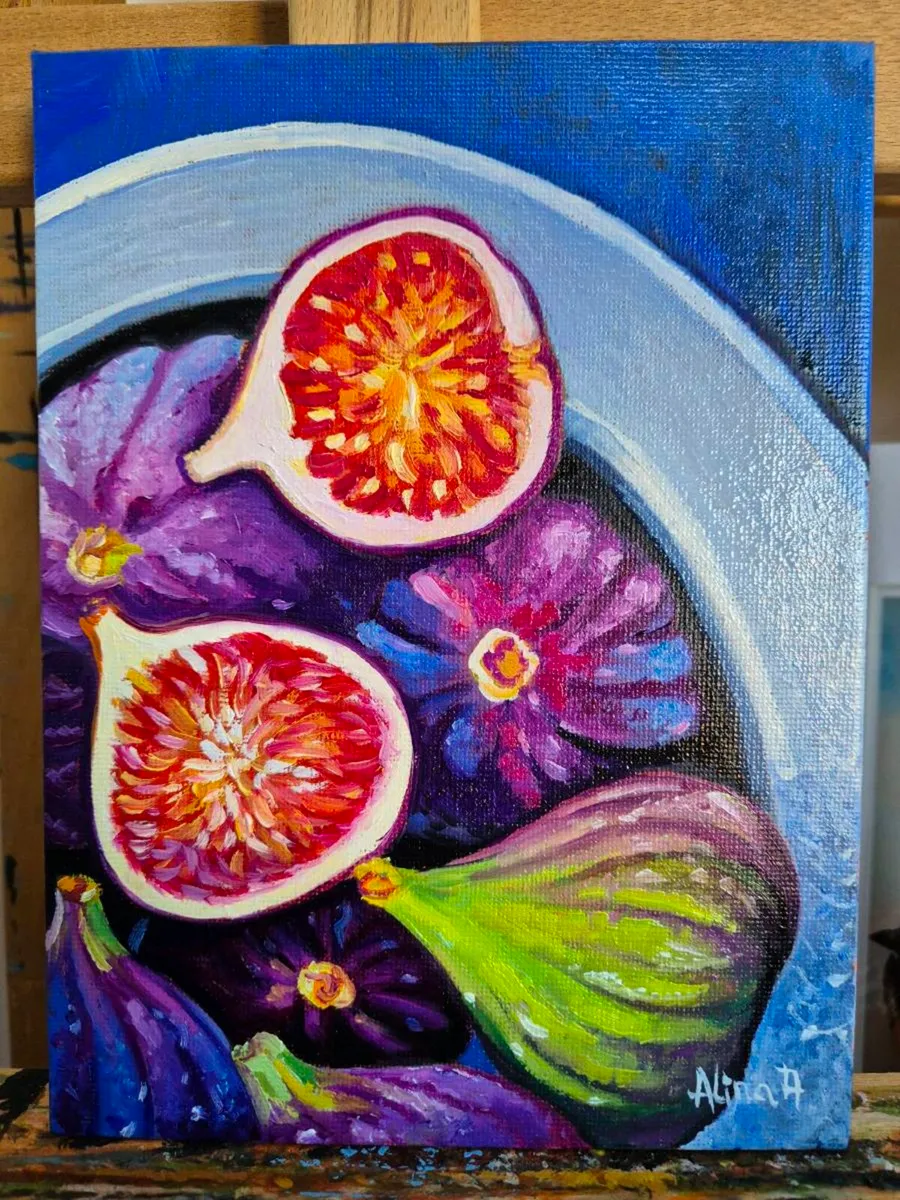 Figs - oil painting on canvas panel - Image 1