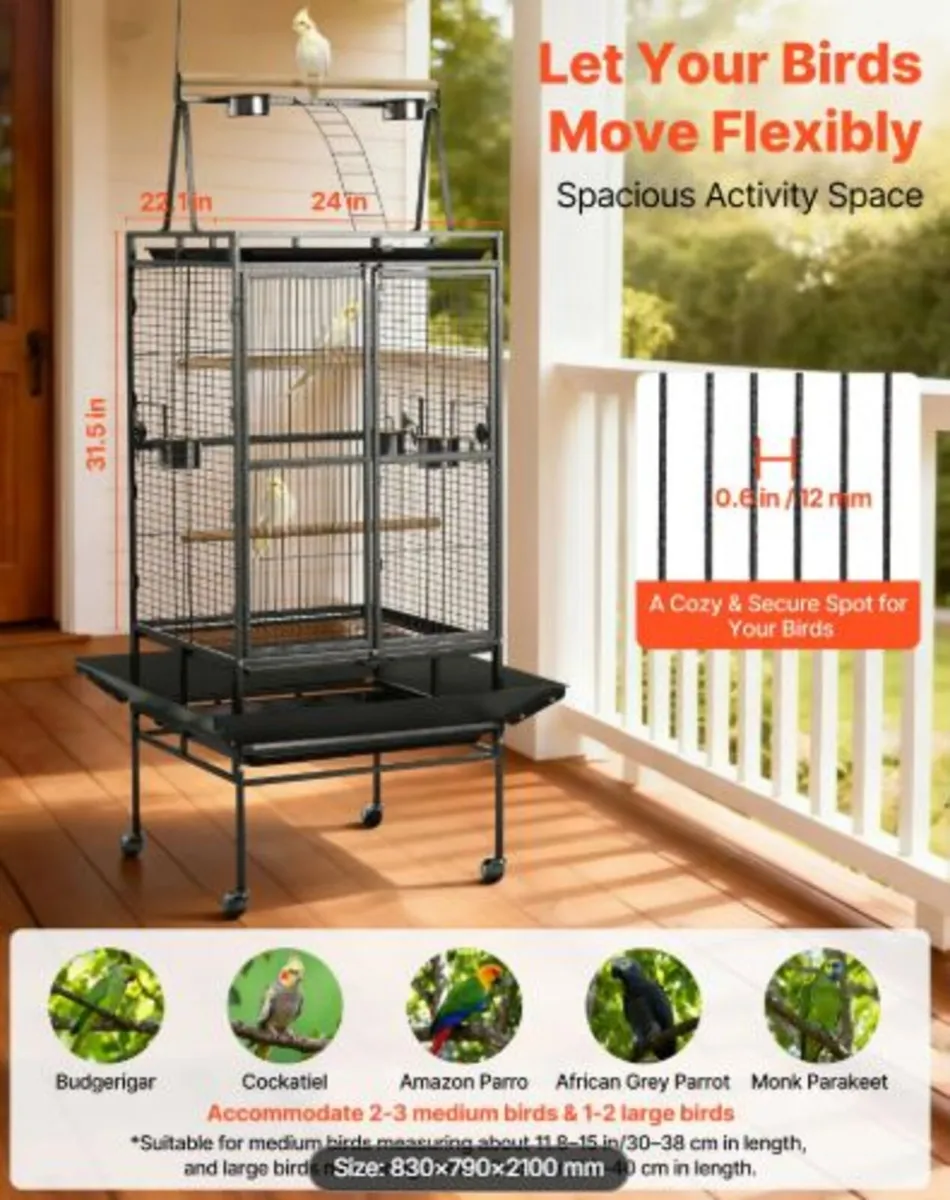 Bird Cage, 830 x 790 x 2100 mm, Open Flat Top, - Image 2