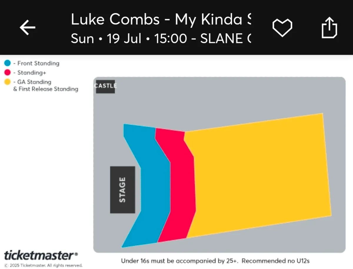 2 Luke Combs tickets, Slane Castle, Front Standing - Image 2