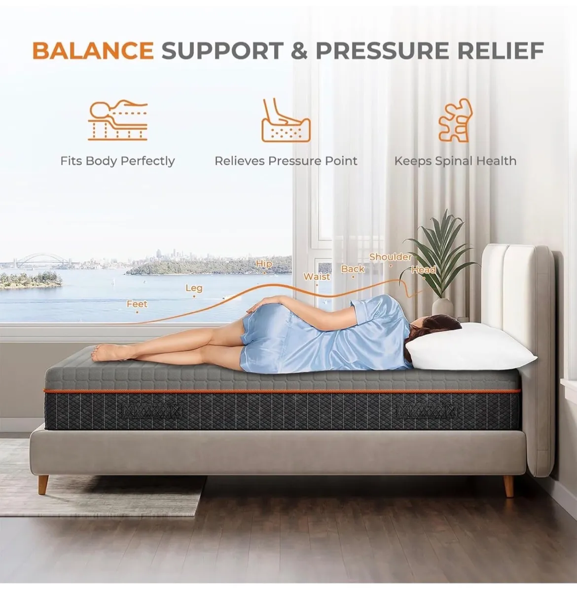 King Size Mattresses 5FT, 26CM Gel Memory Foam Mat - Image 2