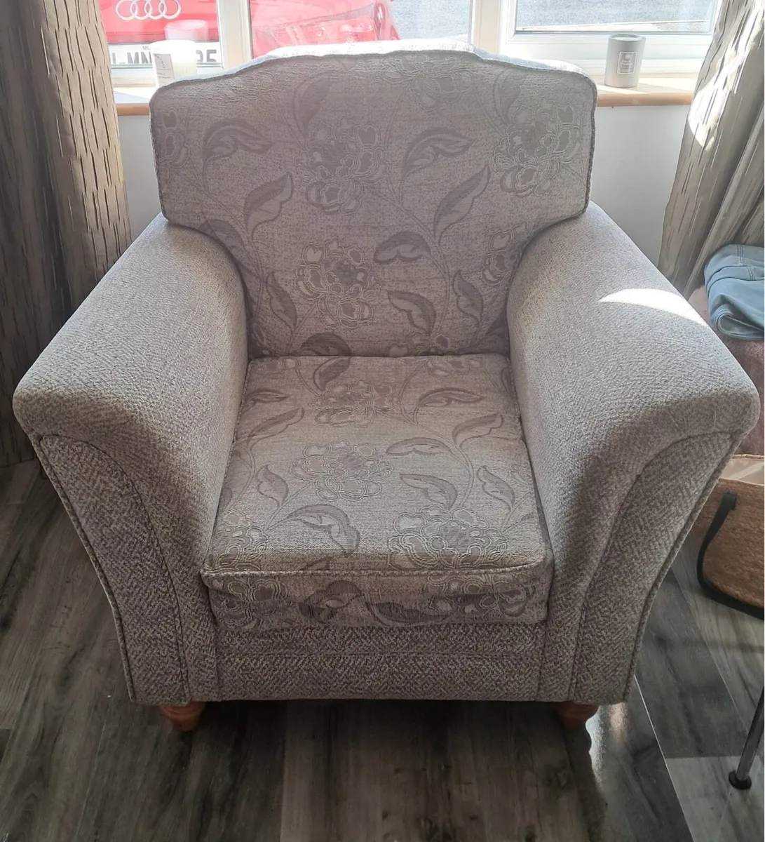 3 seater sofa+armchair+large footstool - Image 3