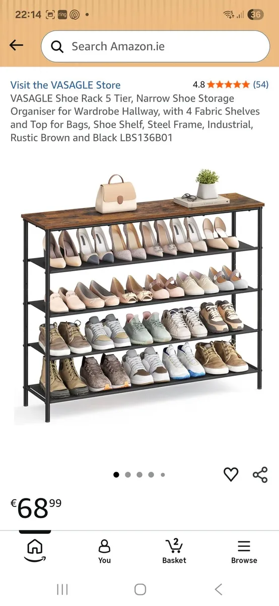 VASAGLE Shoe Rack / Storage Bench - Image 1