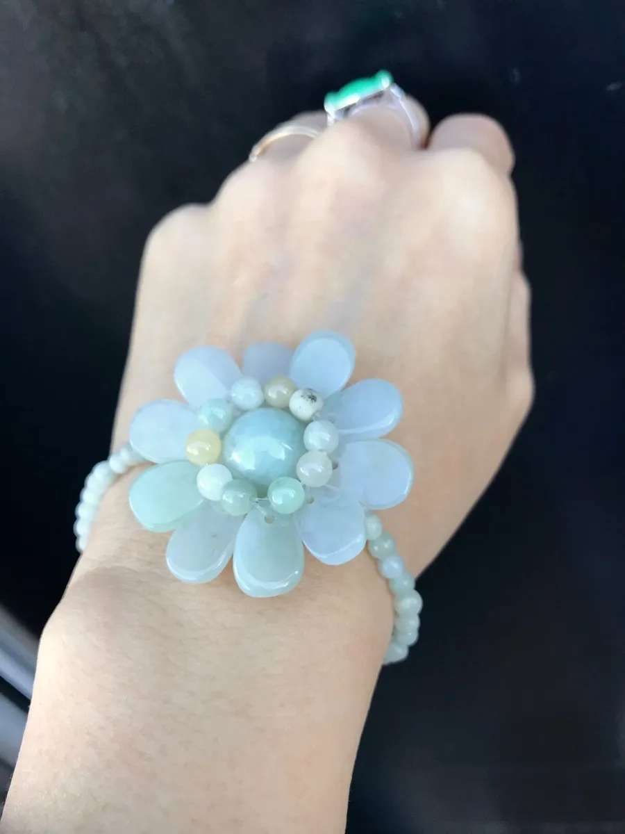 Natural Burma Jadeite Jade Handmade Bracelet - Image 1