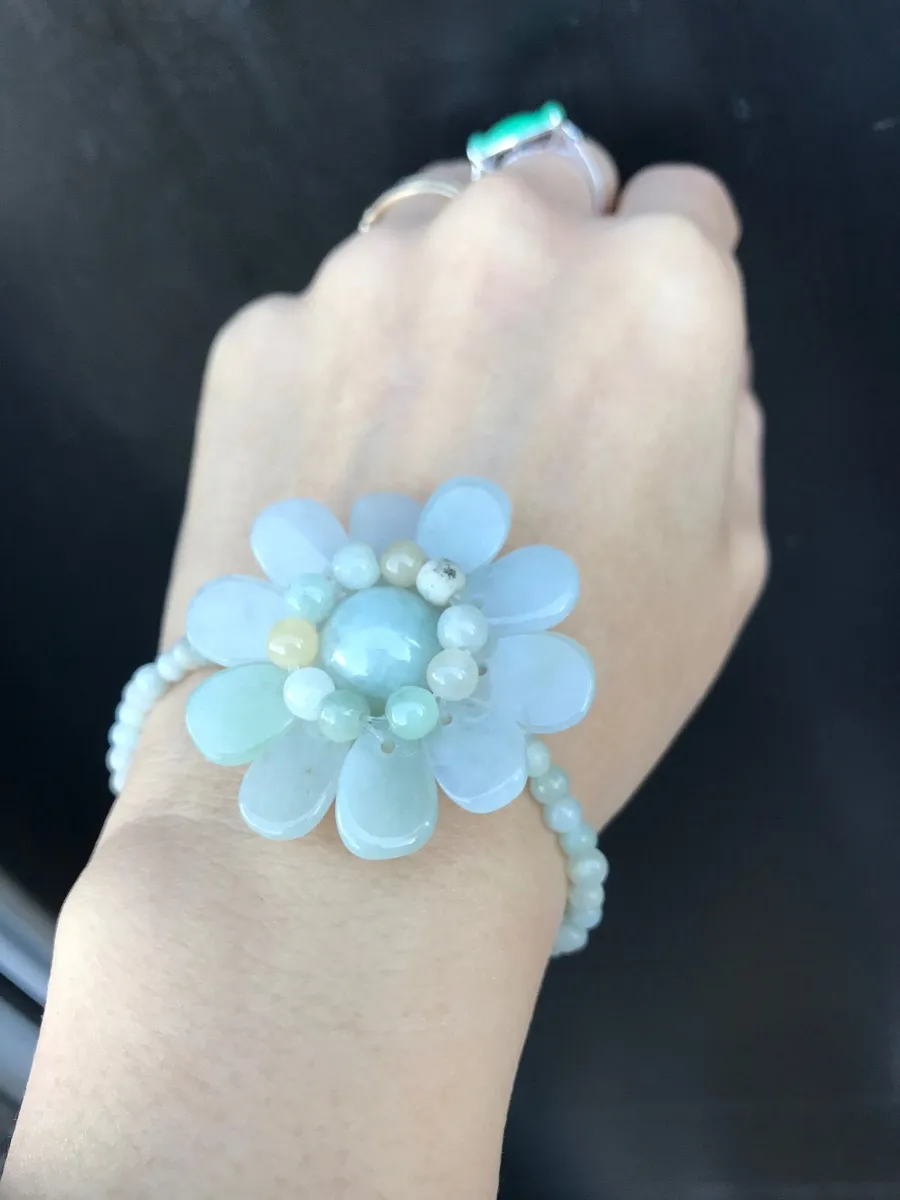Natural Burma Jadeite Jade Handmade Bracelet - Image 2