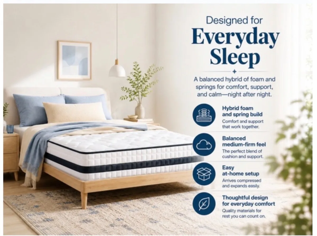 King Mattress, Hybrid Memory Foam and Spring, Zona - Image 2