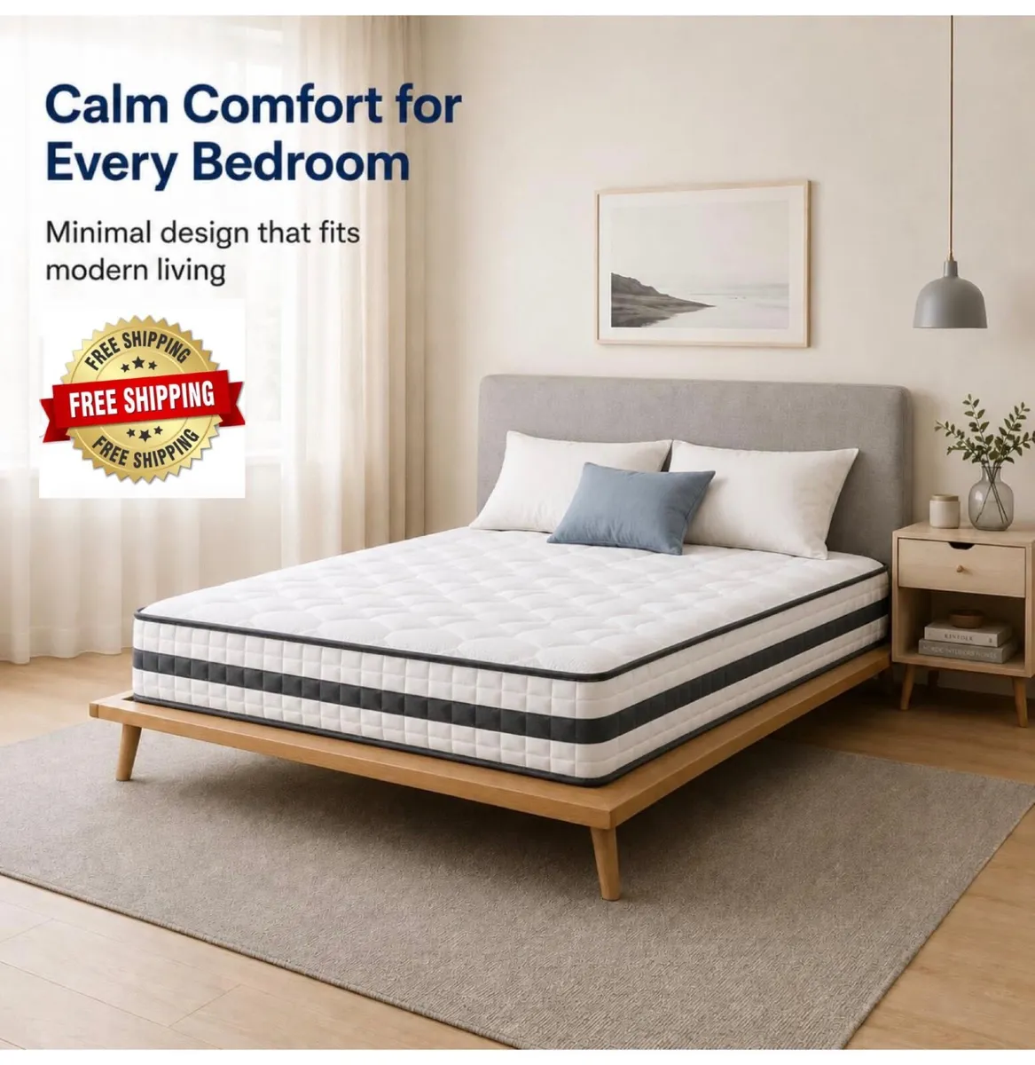 King Mattress, Hybrid Memory Foam and Spring, Zona - Image 1