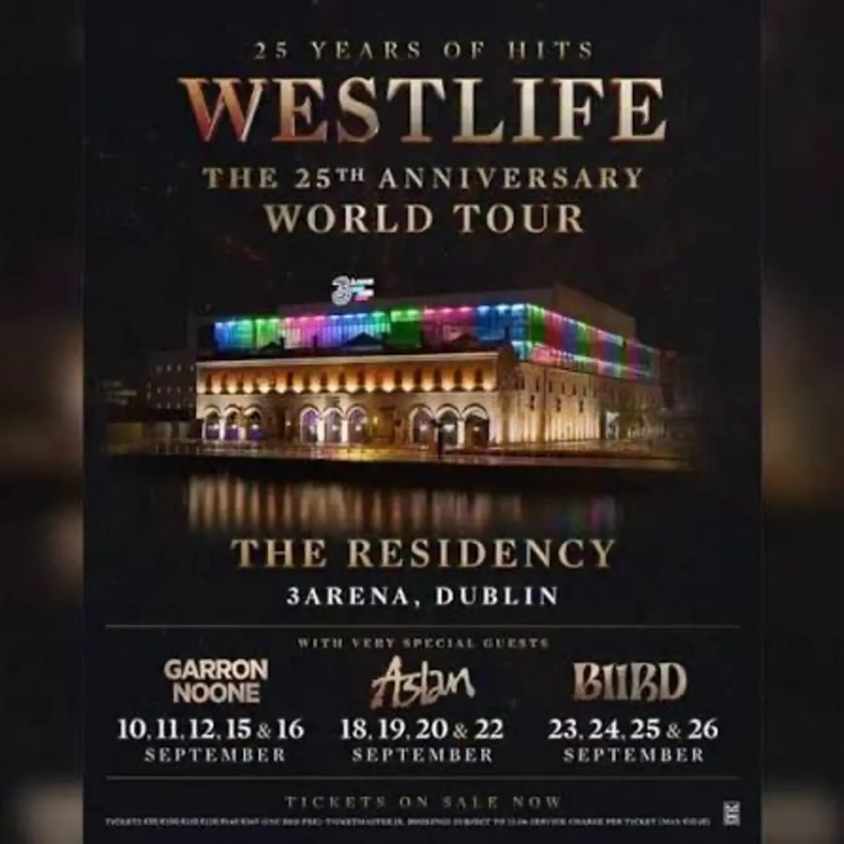 2 westlife tickets for Wednesday the 23rd for sale