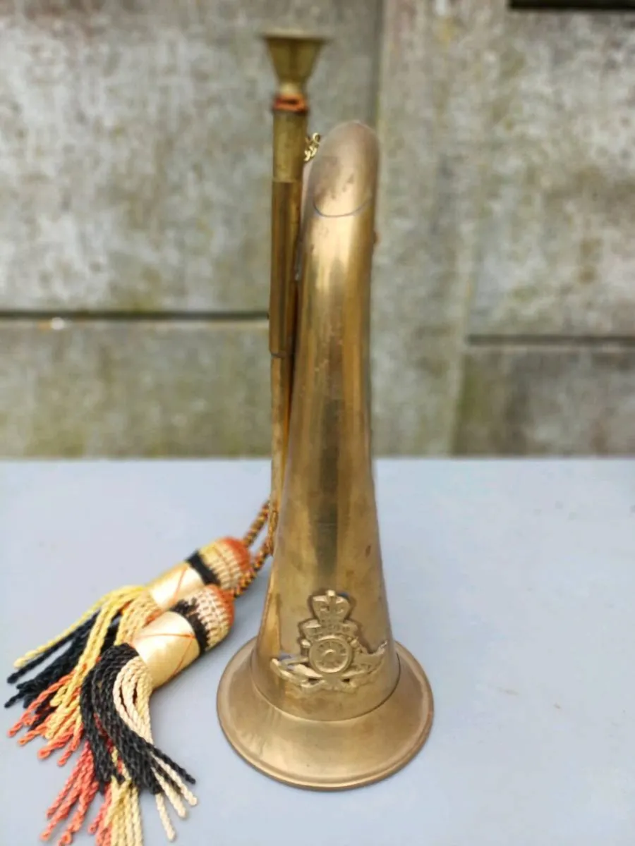 Vintage Brass Military Bugle - Image 1