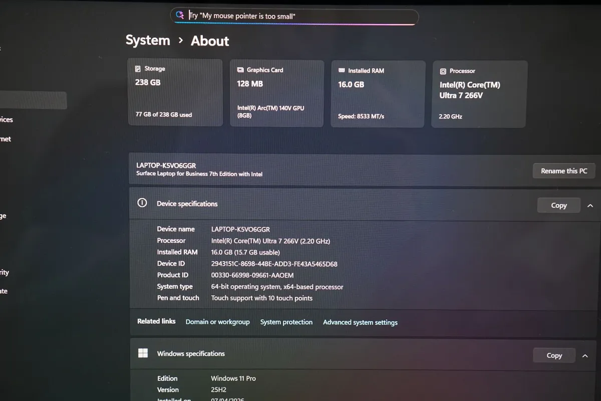 New Microsoft Surface Laptop 7 | Ultra 7 266V - Image 3