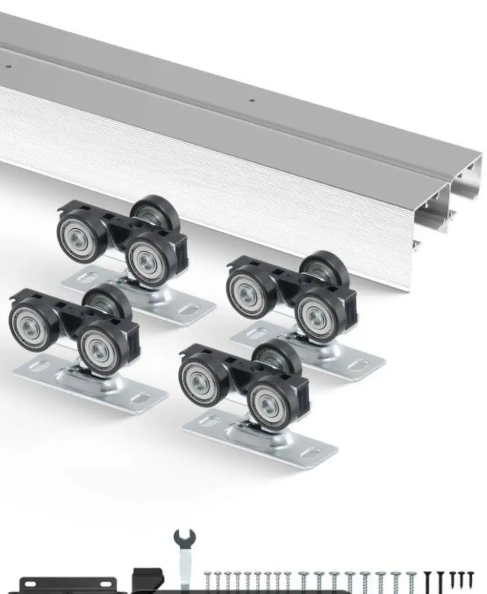 5ft Double Sliding  Door Hardware Kit Alumin - Image 2