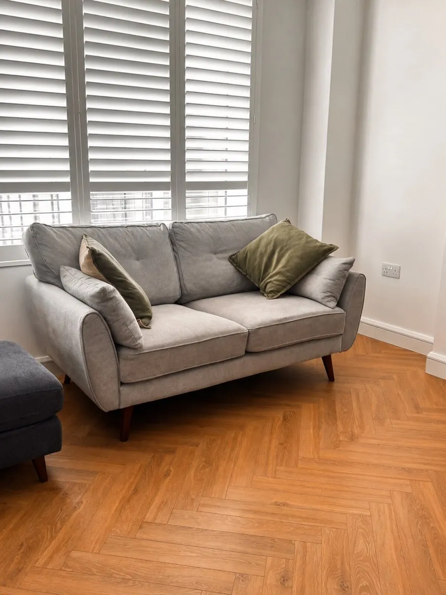 Grey 2 seater sofa - Image 4