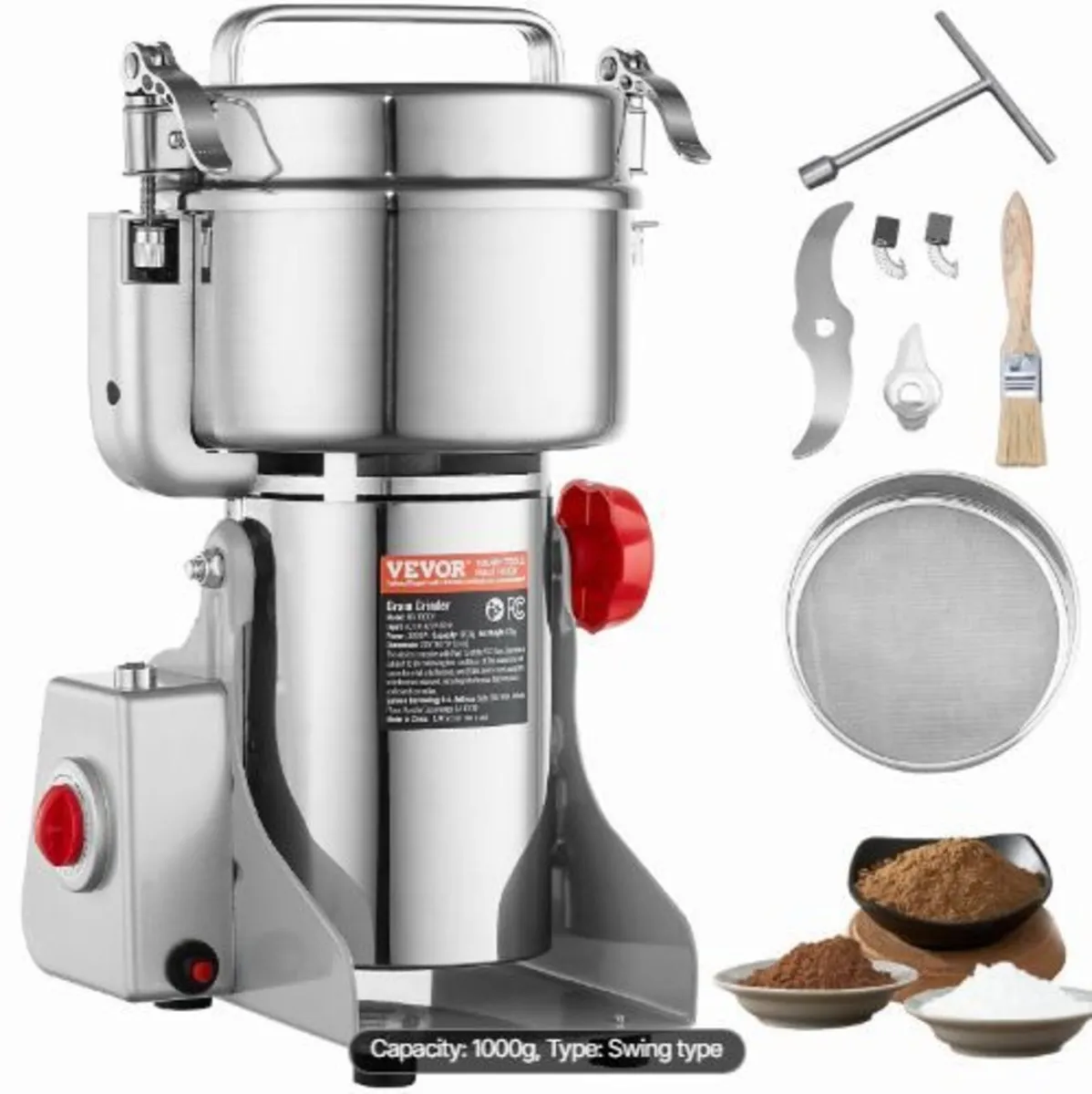 1000g Electric Grain Mill Grinder - Image 1