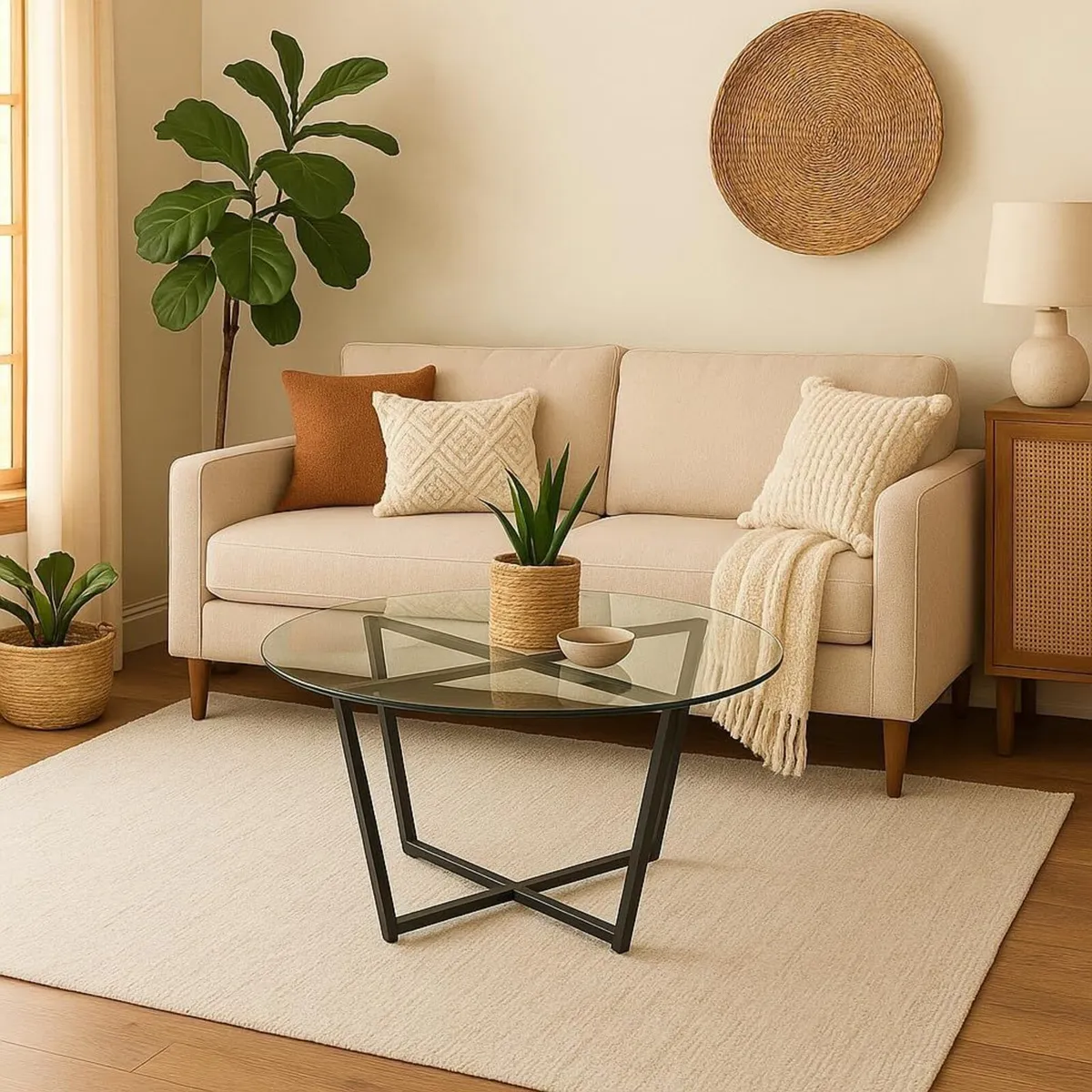 Mango Steam Round Metro Glass Coffee Table Side - Image 2