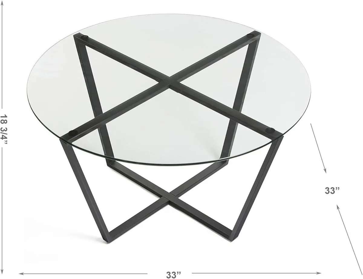Mango Steam Round Metro Glass Coffee Table Side - Image 3