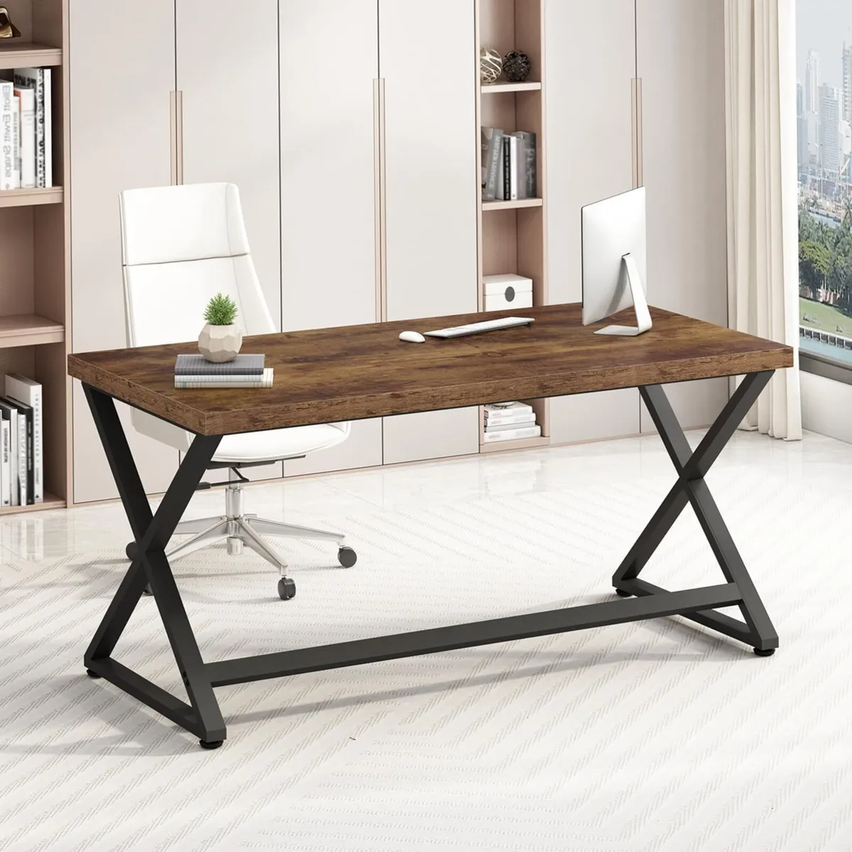 Rustic Computer Desk Industrial 120CM Home Office - Image 1