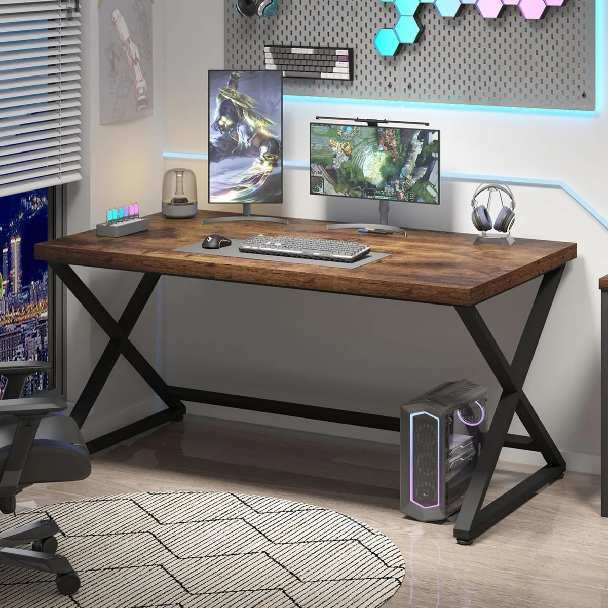 Rustic Computer Desk Industrial 120CM Home Office - Image 3