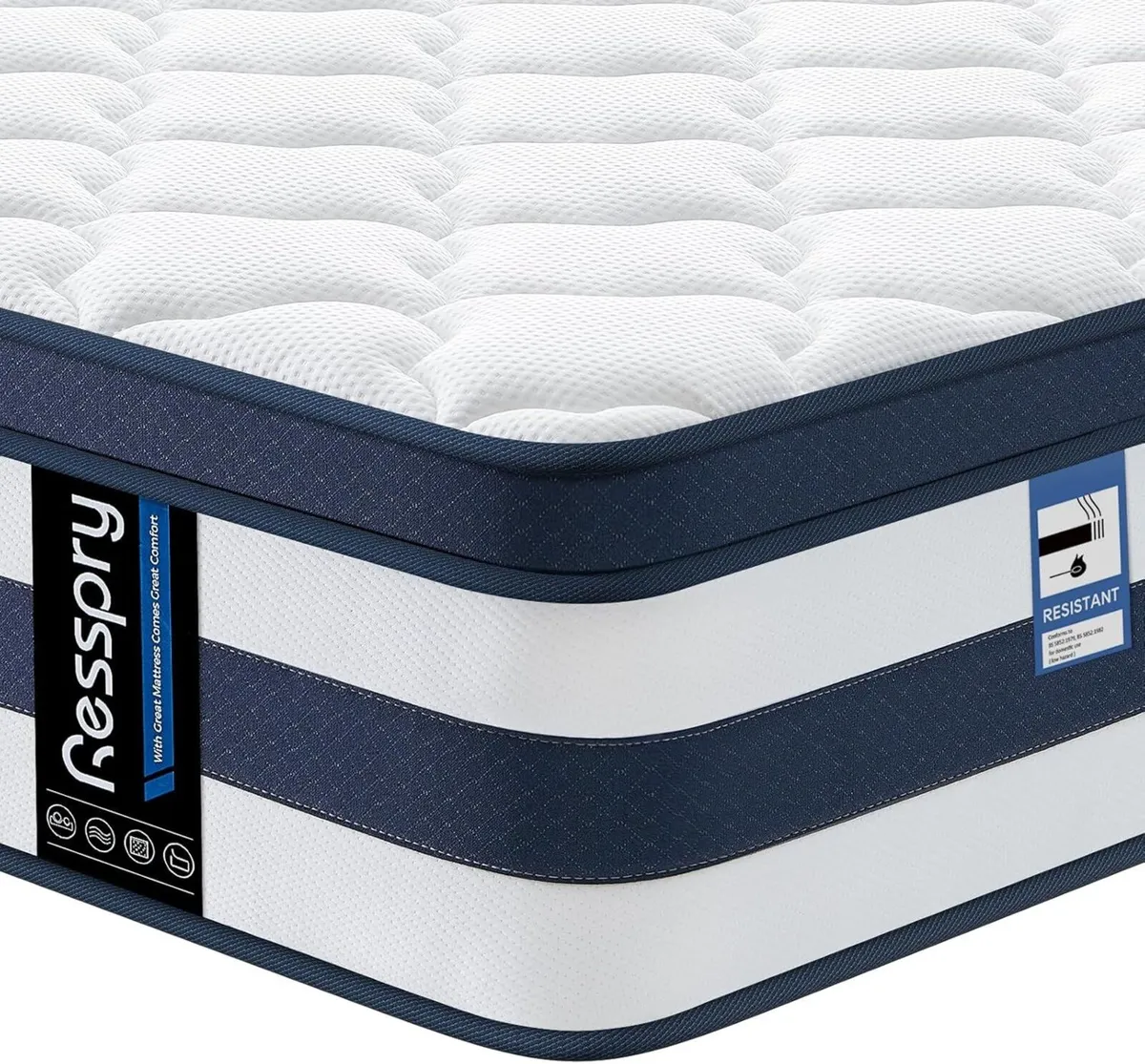 Mattress 12 Inch Memory Foam Sprung Hybrid 9-Zone - Image 1