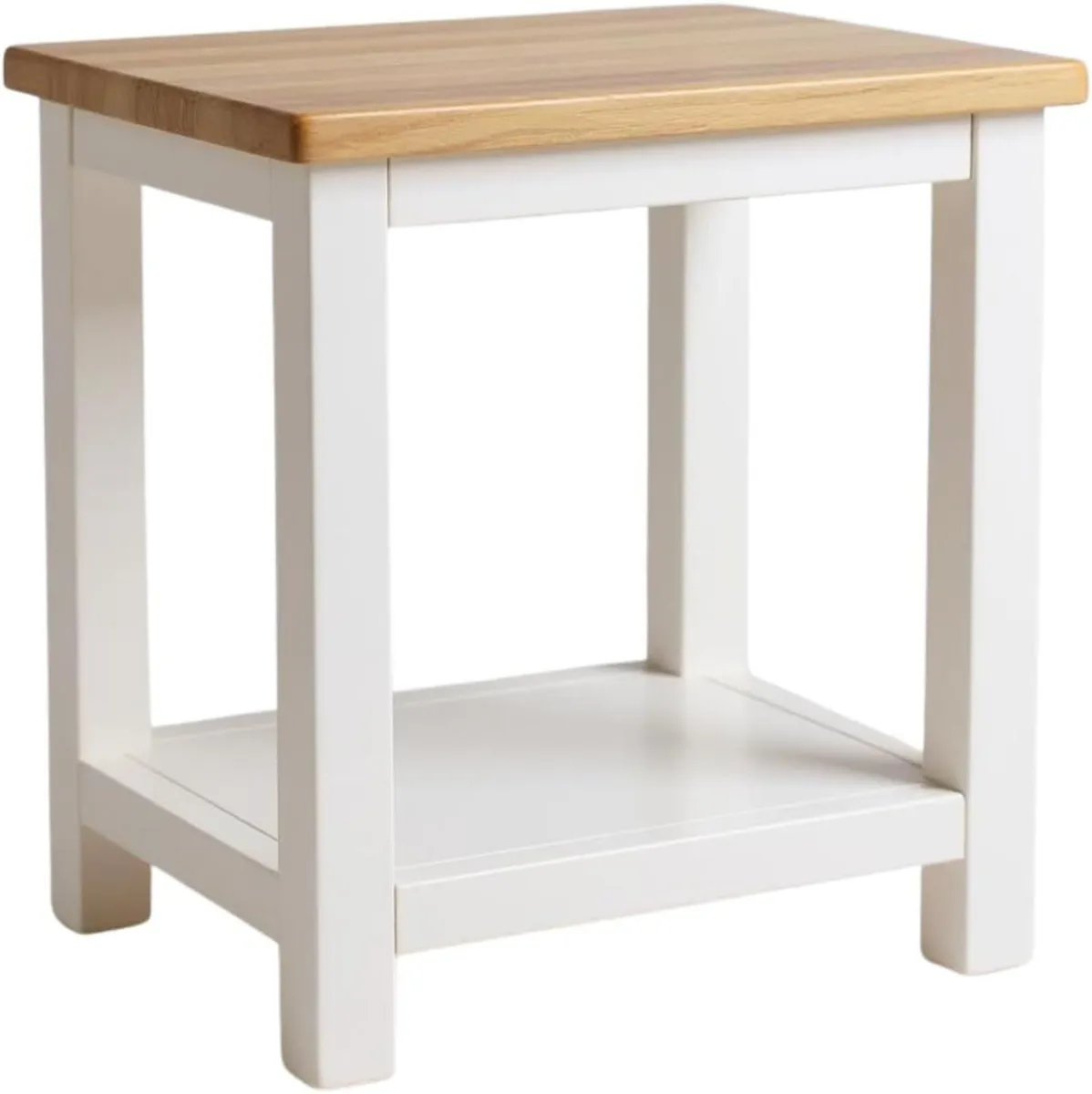 Side Table Painted Sofa with Oak Top Wooden - Image 2