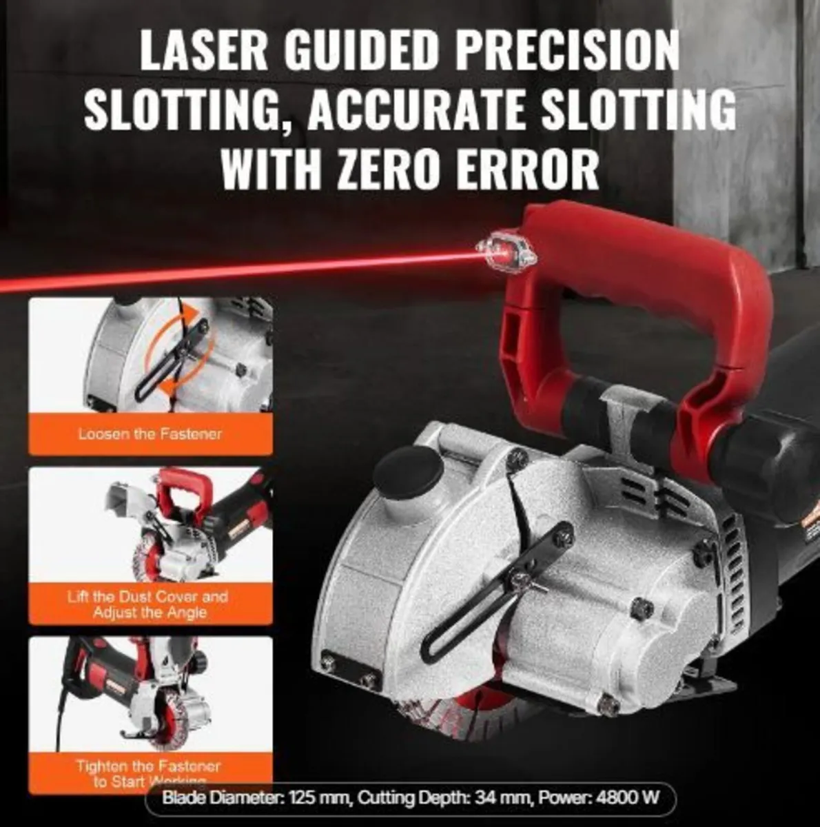 Wall Chaser, 34 mm Cutting Depth Wall Cutting Mach - Image 3