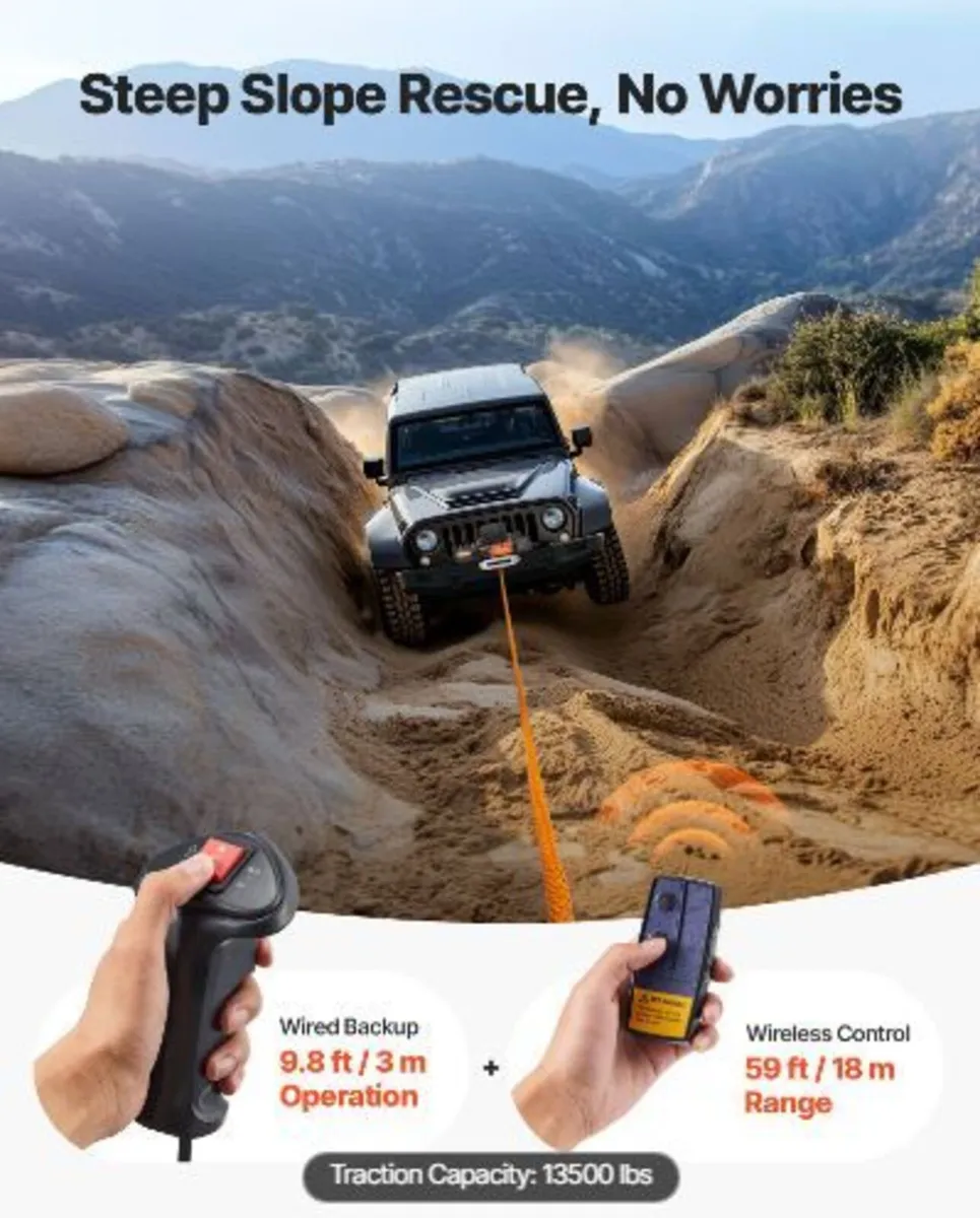 Electric Winch, 13,500 lbs Load Capacity - Image 2
