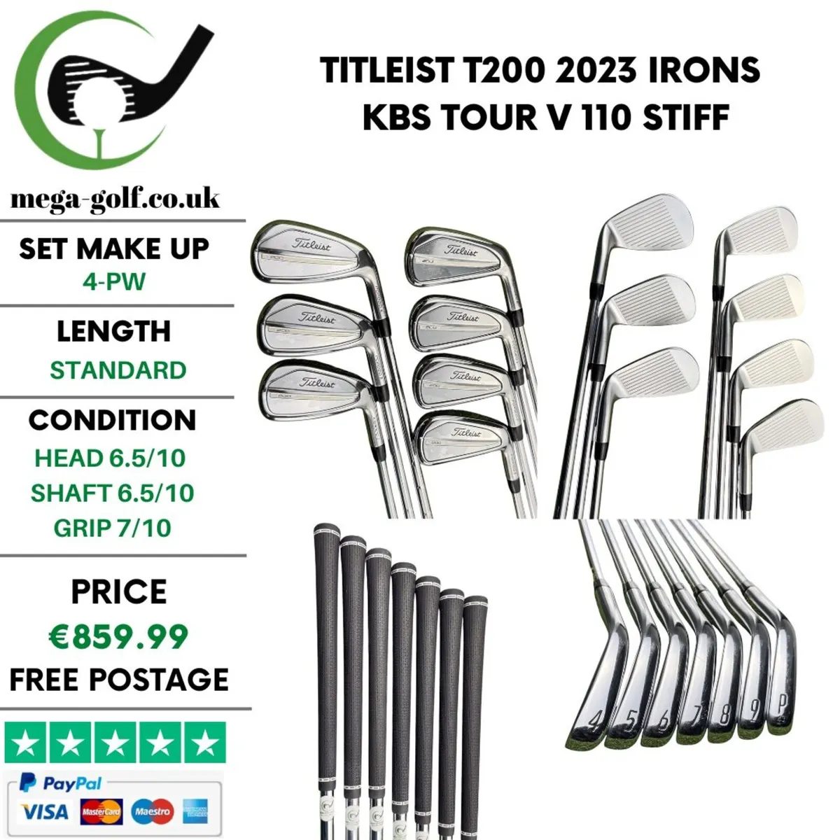 Titleist T200 2023 Irons / 4-Pw / Stiff - Image 1