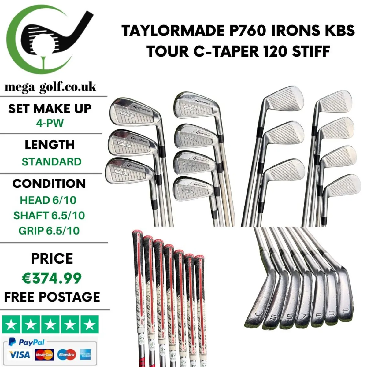 Taylormade P760 Irons / 4-Pw / Stiff - Image 1
