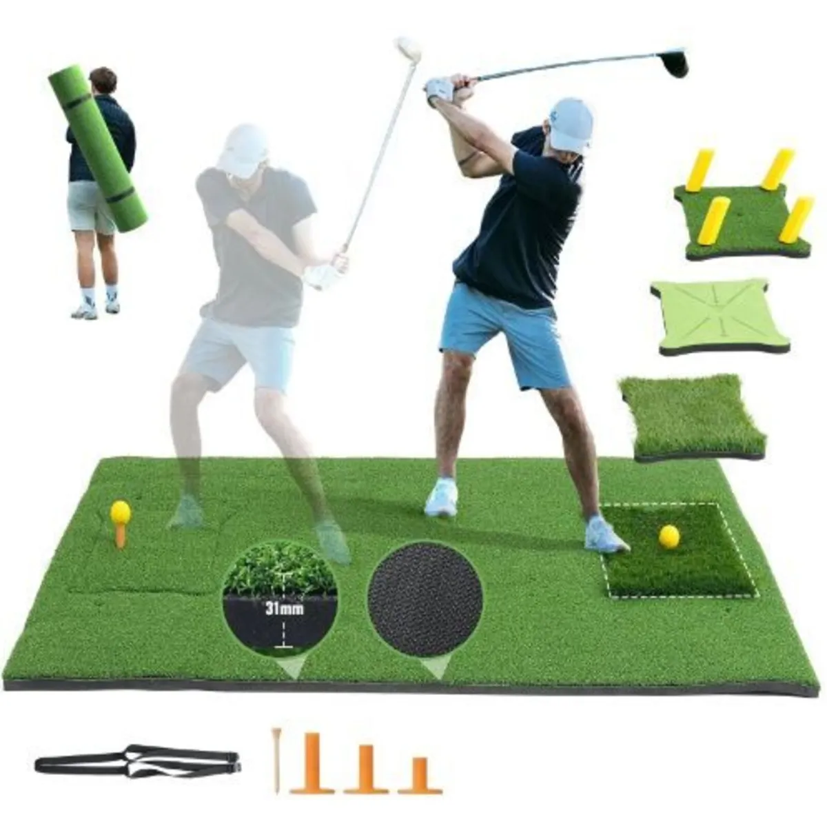 4 IN 1 Golf Hitting Mat, 5x4ft Artificial - Image 1