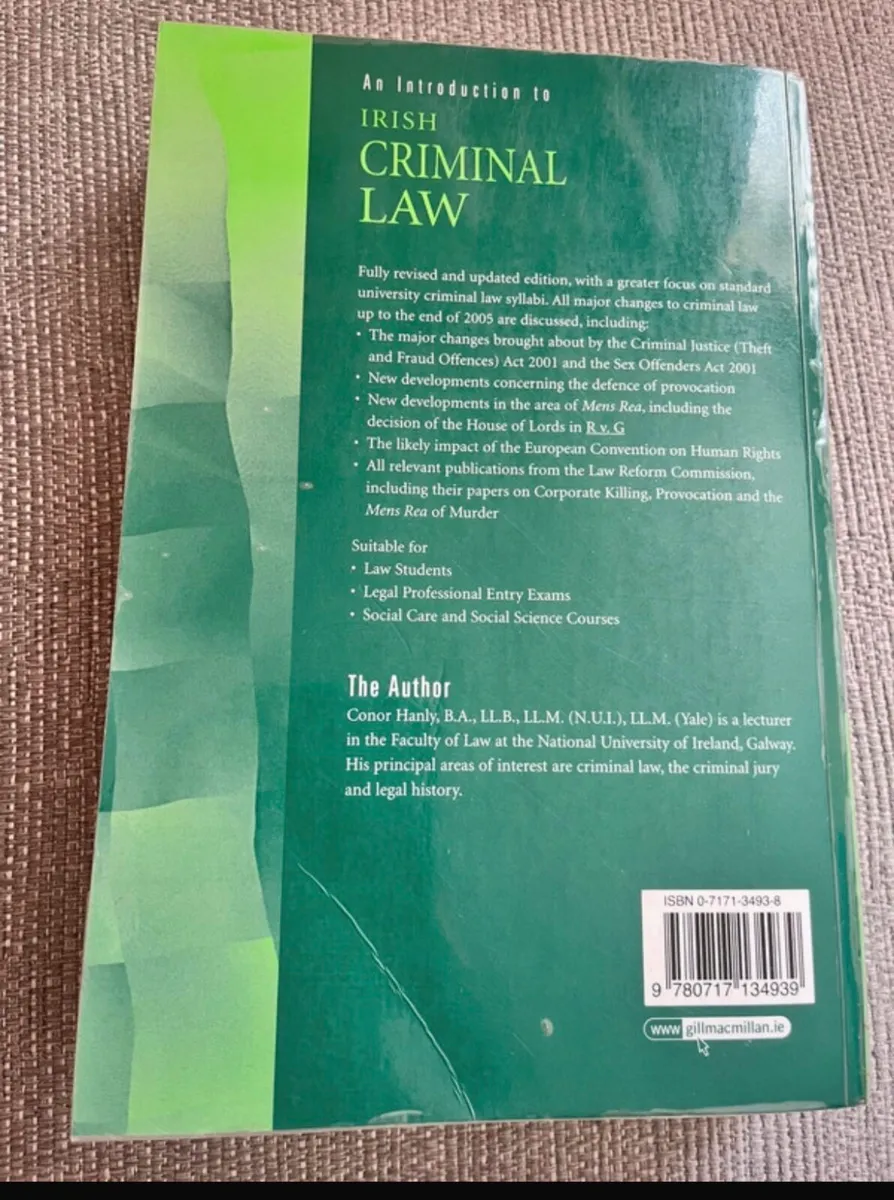 Law Books Irish Criminal Law 2 edition Conor Hanly - Image 2