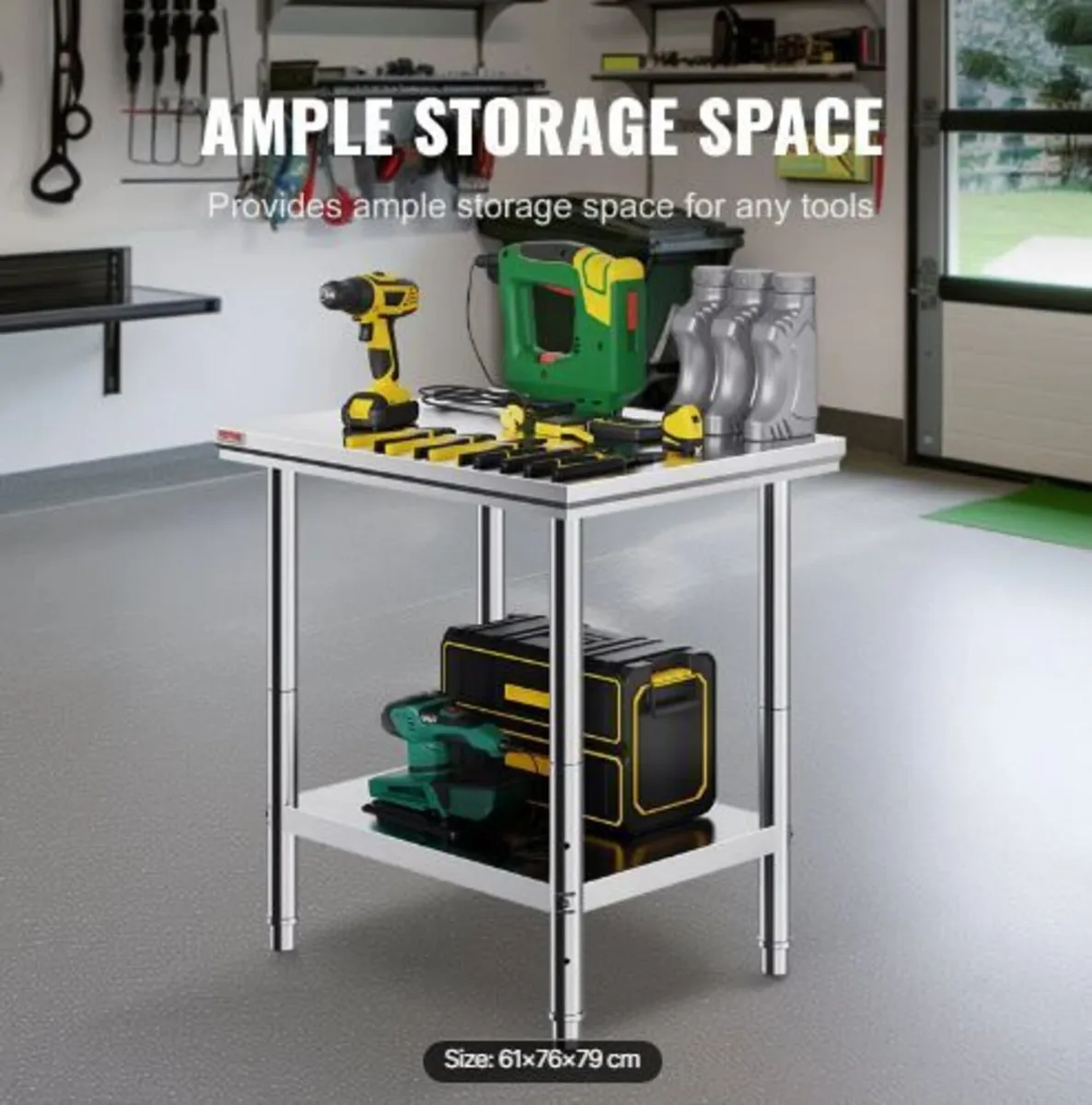 Stainless Steel Prep Table, 24 x 30 x 31 Inch - Image 4