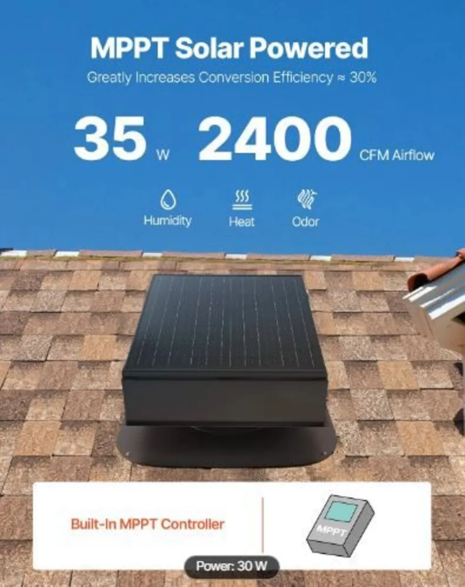 Roof Attic Exhaust Fan, 35W - Image 3