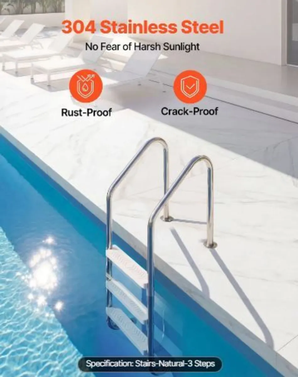 Swimming Pool Ladder, 3-Step Stairs - Image 3