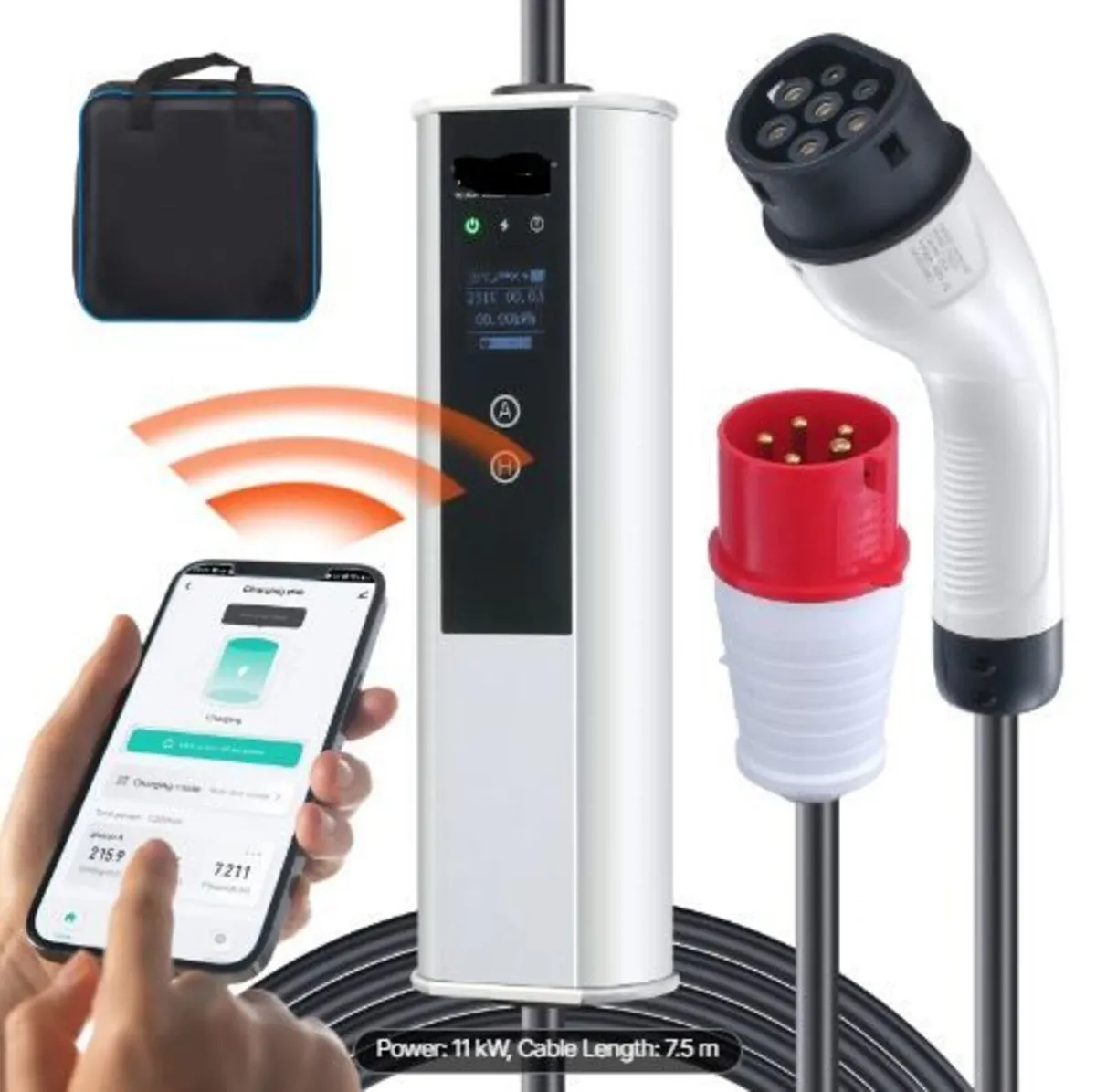 Portable EV Charger Type 2, 16A 3.68 kW/11 kW - Image 1
